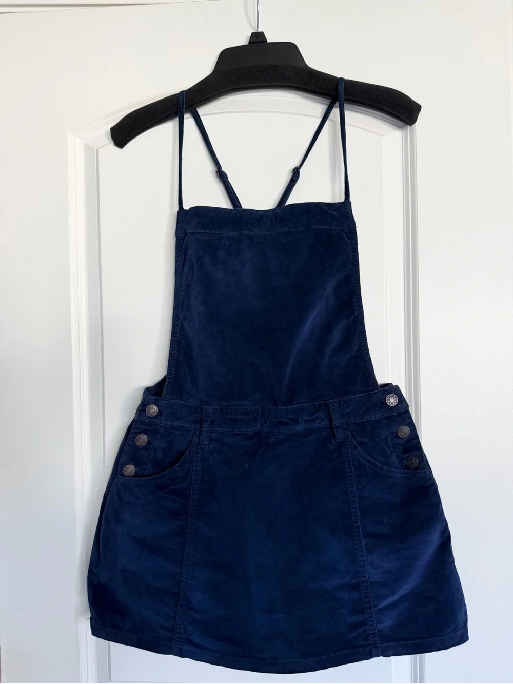 Free People - Women's Navy Corduroy Pinafore Overall Dress